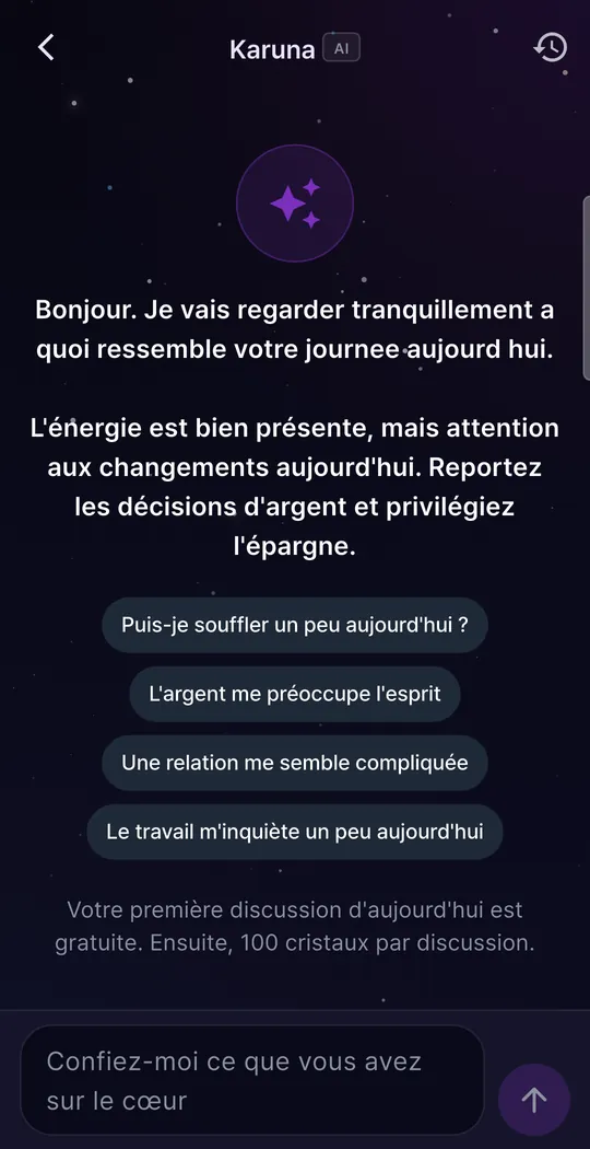 Soulcard app screen 1