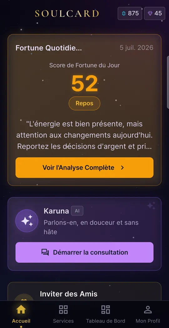 Soulcard app screen 2